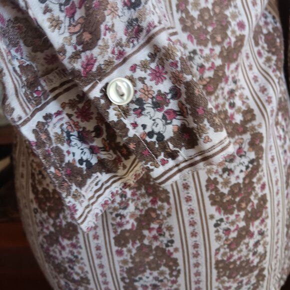 Vintage Women's Small Disco Shirt 1970s Mickey Mouse Kennington Big Collar Rare - Picture 7 of 8